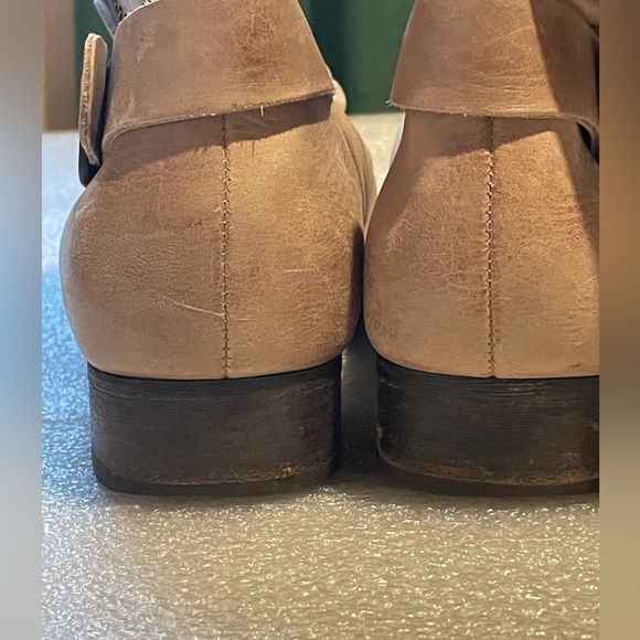 Vince Camuto Shada Distressed Leather Mid Calf Buckle Boots Size 9 boho moto - Picture 9 of 15